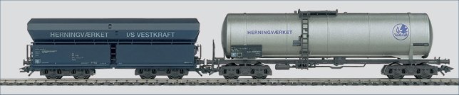 En tankvogn og en kulvogn fra Herningværket-Vestkraft